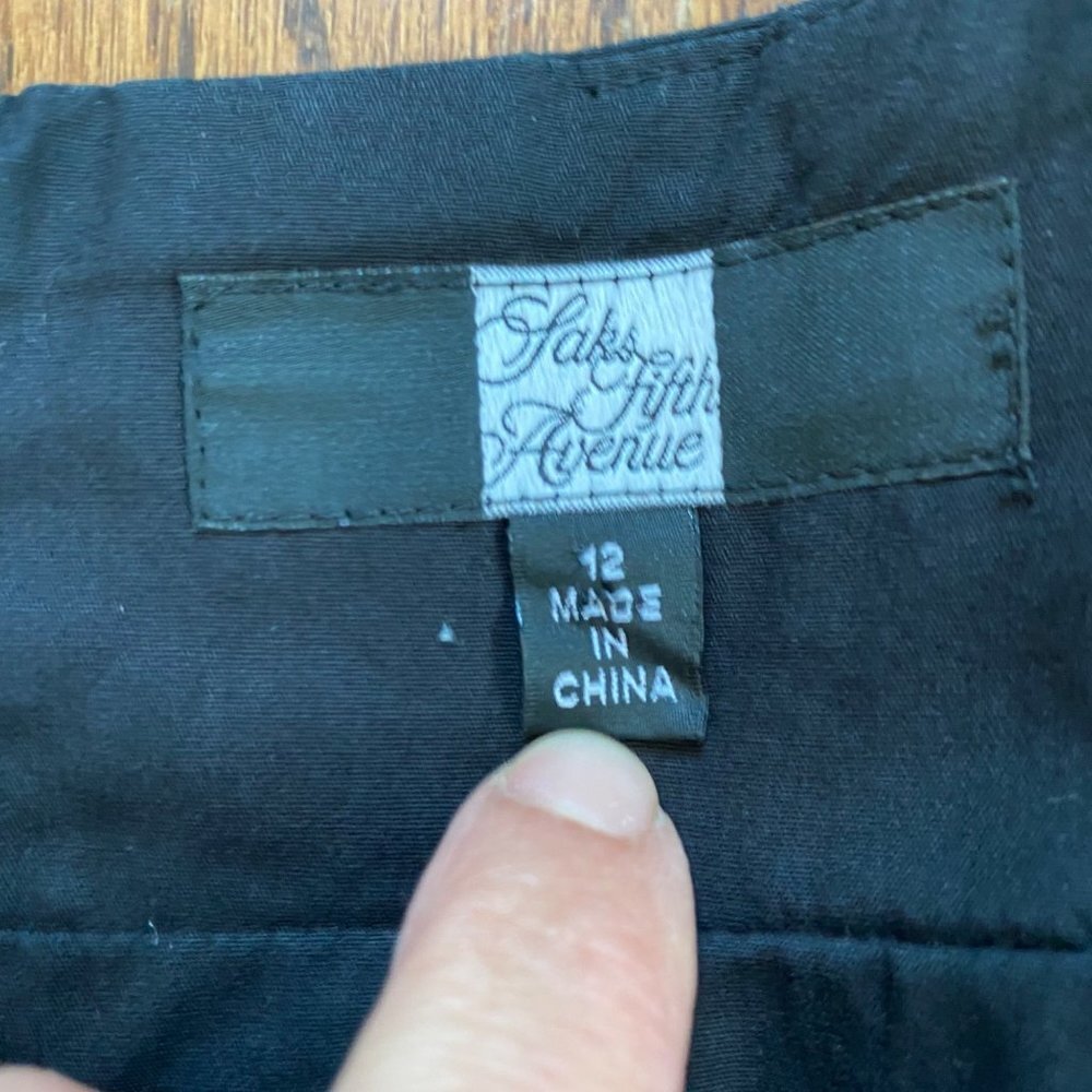 Saks Fifth Avenue Womens Skirt Size 12 Large Pleated A-line Black Flared - Picture 8 of 12